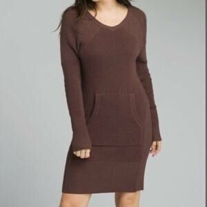 NEW prAna Women's AVALORE Organic Minimalist Cabincozy Boho Sweater Dress Small